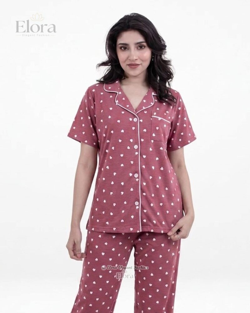 Premium 2-Piece PJ Set – Dusty Rose Pink - Image 2