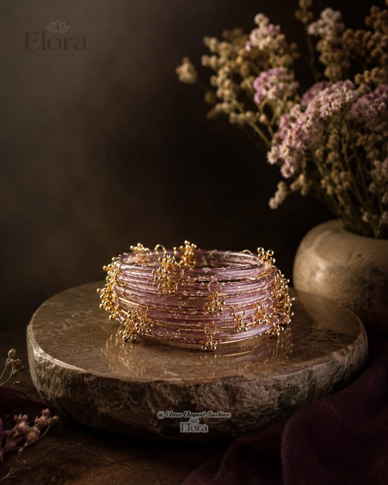 Kashmiri Churi with Jhumka – Lavender Premium Collection - Image 2