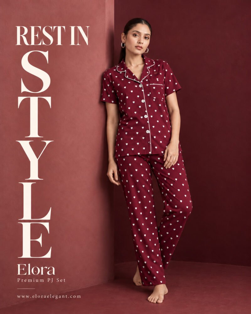 Elora Premium PJ Set Maroon