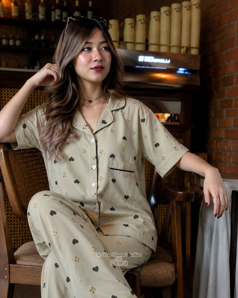 Elora Sweetheart PJ Set- Soft Olive Luxe
