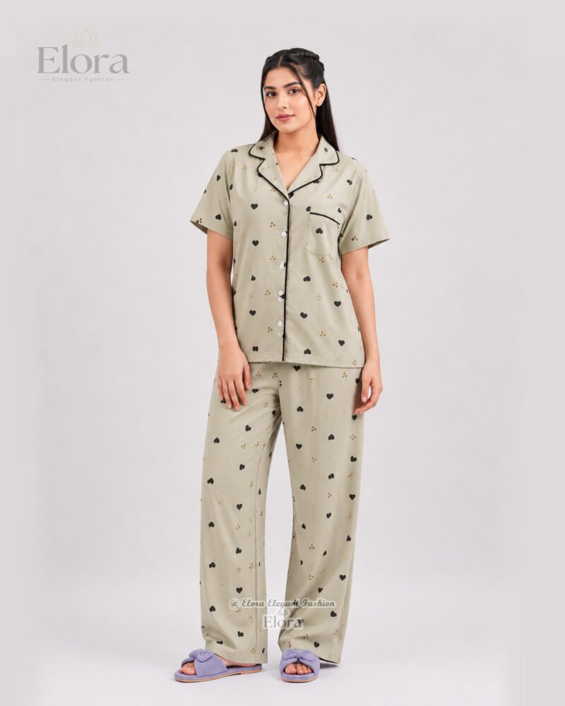Elora Sweetheart PJ Set- Soft Olive Luxe - Image 3