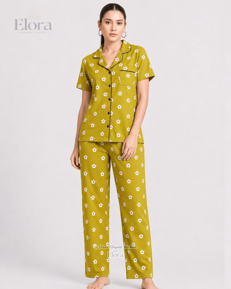 Elora Luxe Magenta Daisy PJ Set - Image 2
