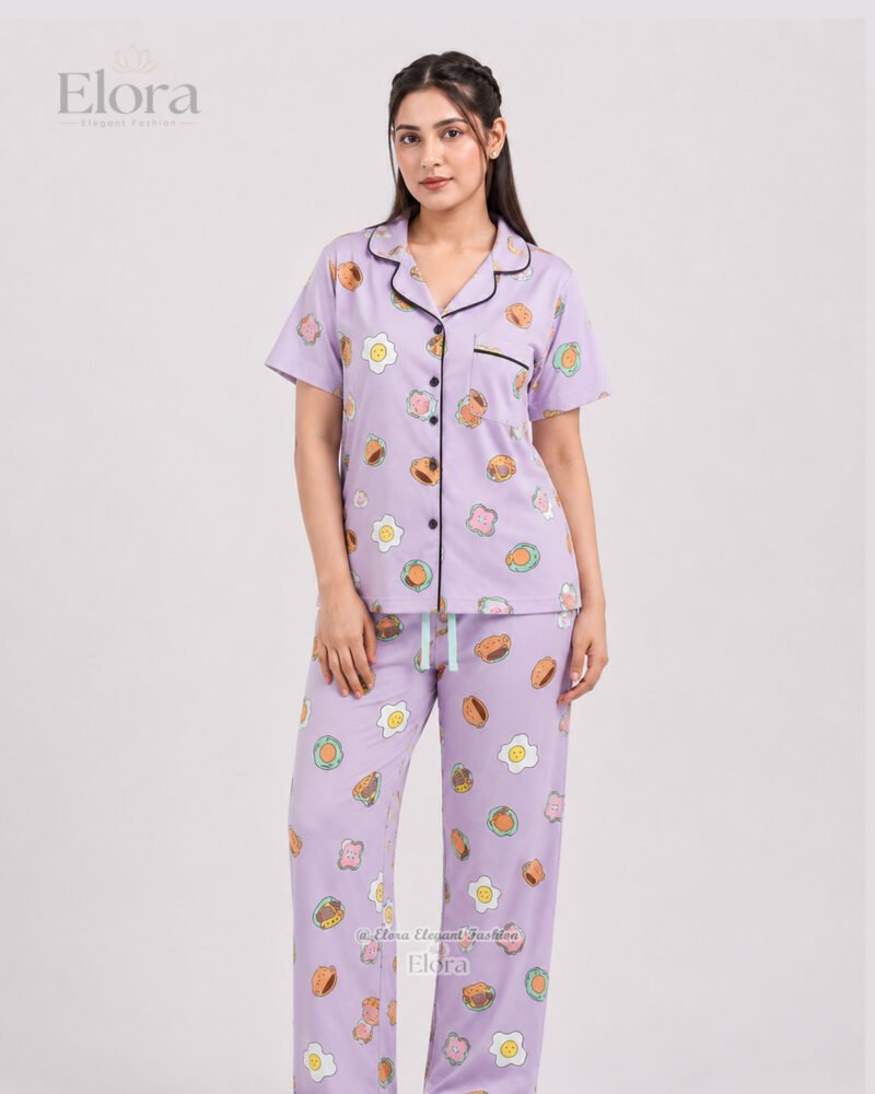 Elora Luxe Lavender Breakfast PJ Set - Image 2