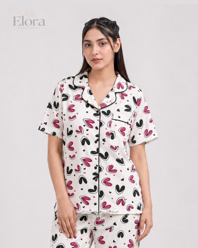 Elora Luxe Ivory Kisses & Hearts PJ Set