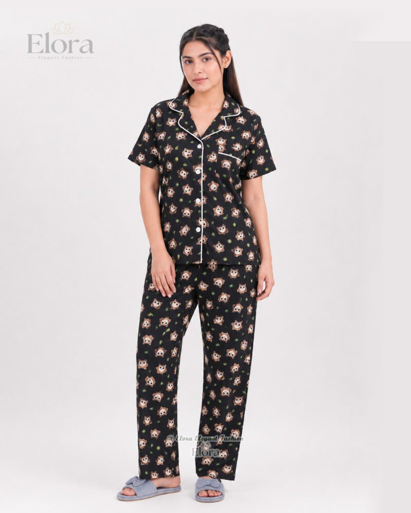 Elora Luxe Midnight Owl & Kiwi PJ Set - Image 2