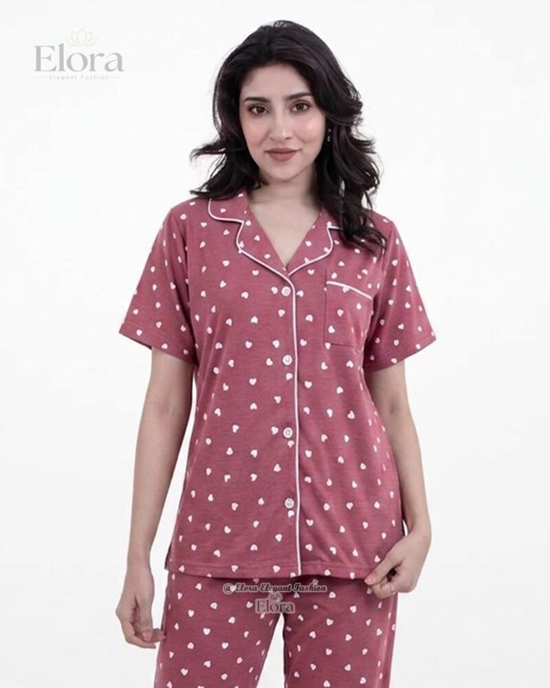 Premium 2-Piece PJ Set – Dusty Rose Pink - Image 3
