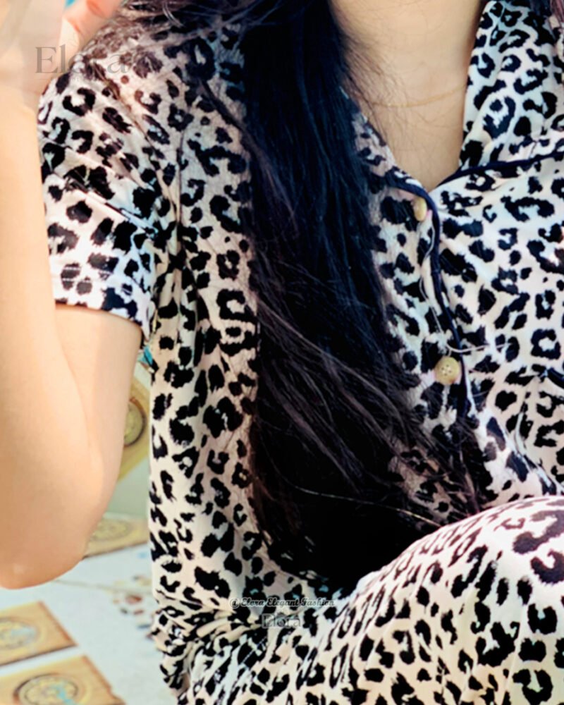 Elora’s Premium PJ Set – Black & White - Image 2