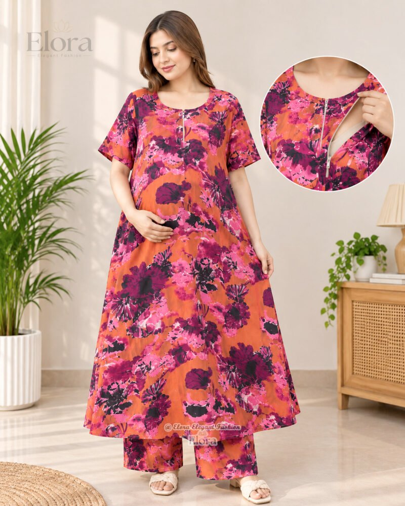 Premium Linen Maxi Set – Feeding & Maternity Friendly