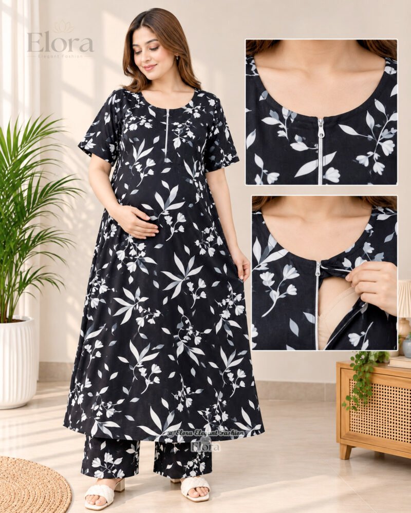 Elora Premium Linen Maternity & Breastfeeding Friendly Maxi Set