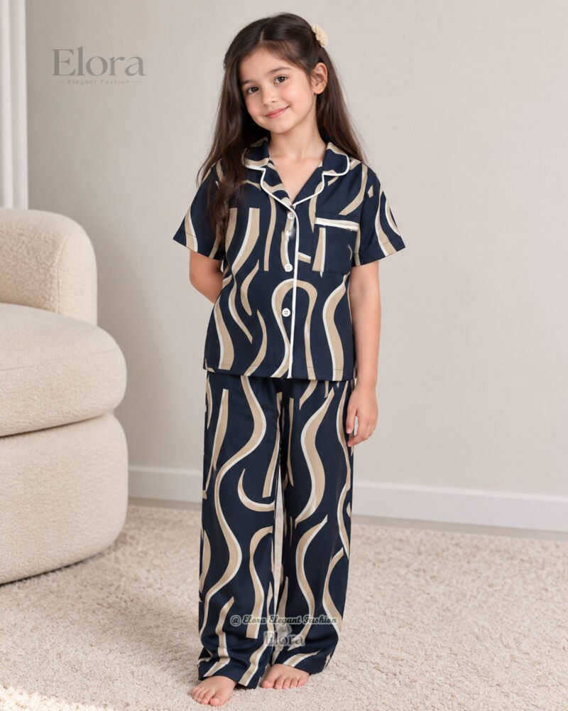 Elora Kids Midnight Navy Swirl PJ Set