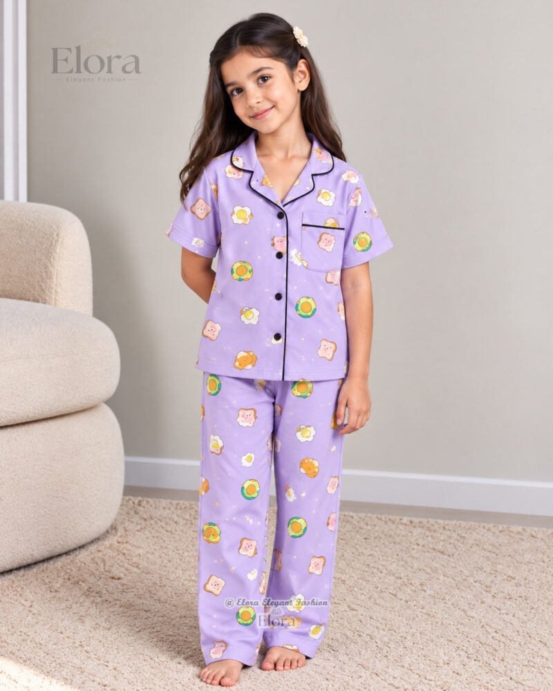 Elora Junior Lilac Toast & Avocado PJ Set