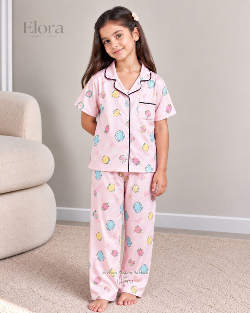 Elora Junior Pastel Pink Sweet Candies PJ Set