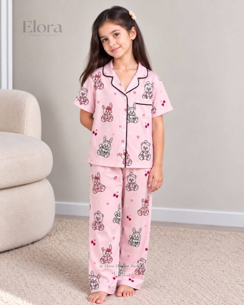 Elora Junior Blush Bunny & Teddy PJ Set