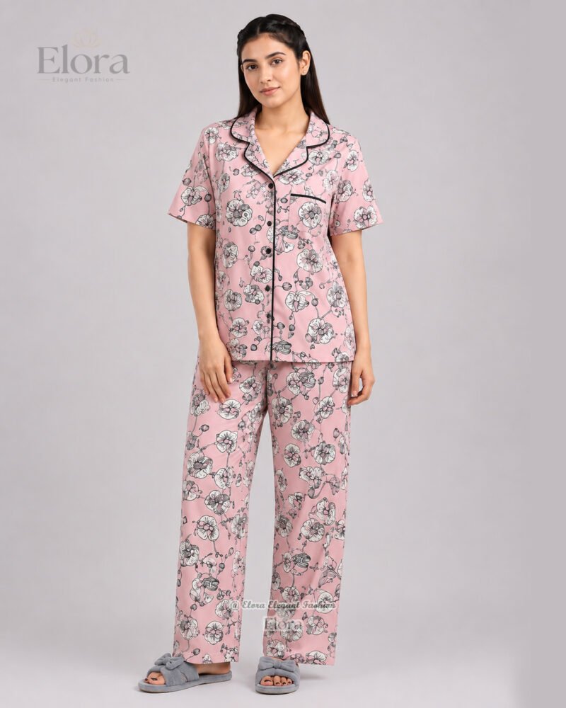 Elora Luxe Rose Sketch Orchid PJ Set - Image 2