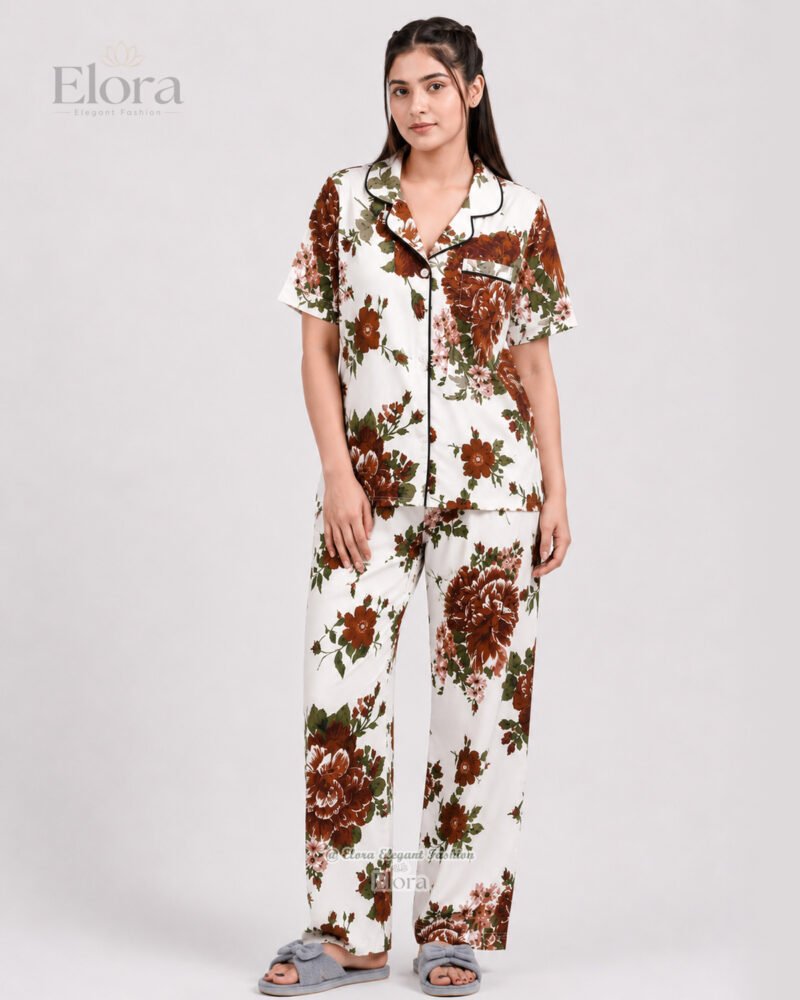 The Premium Ivory Terracotta Rose PJ Set - Image 2