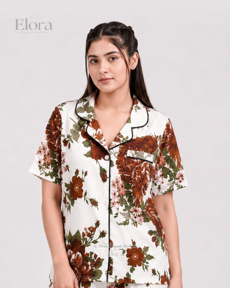 The Premium Ivory Terracotta Rose PJ Set