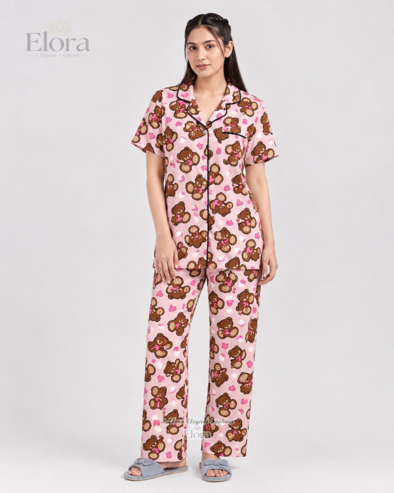Elora Luxe Bubblegum Teddy Bear PJ Set - Image 2