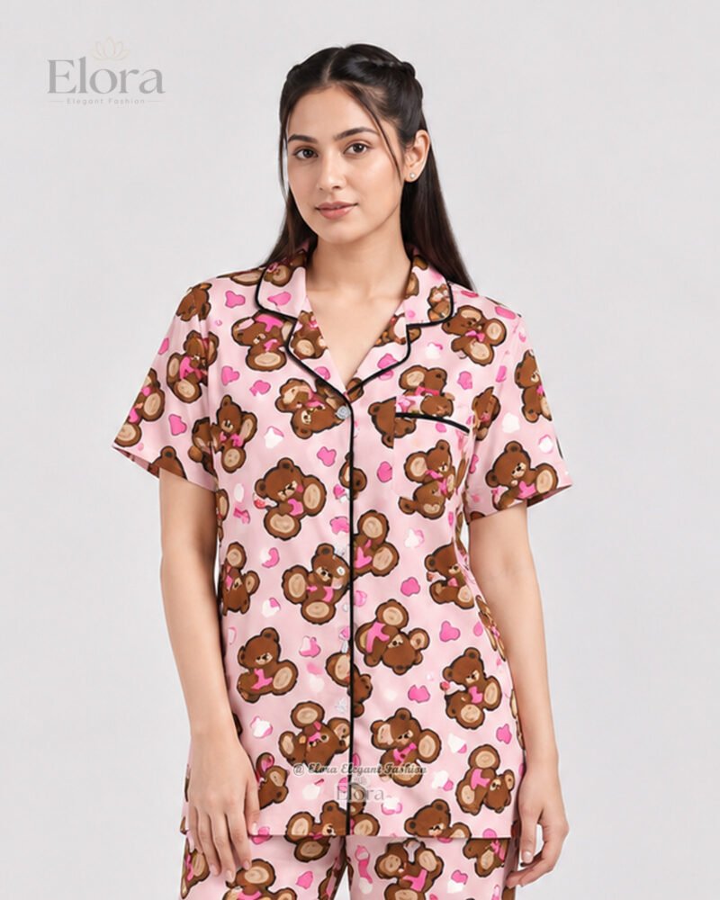 Elora Luxe Bubblegum Teddy Bear PJ Set