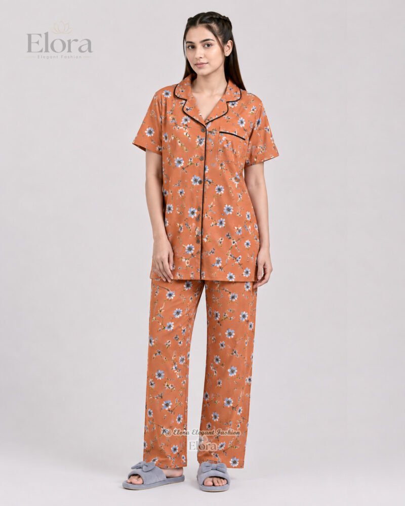 Elora Luxe Periwinkle Floral PJ Set - Image 2