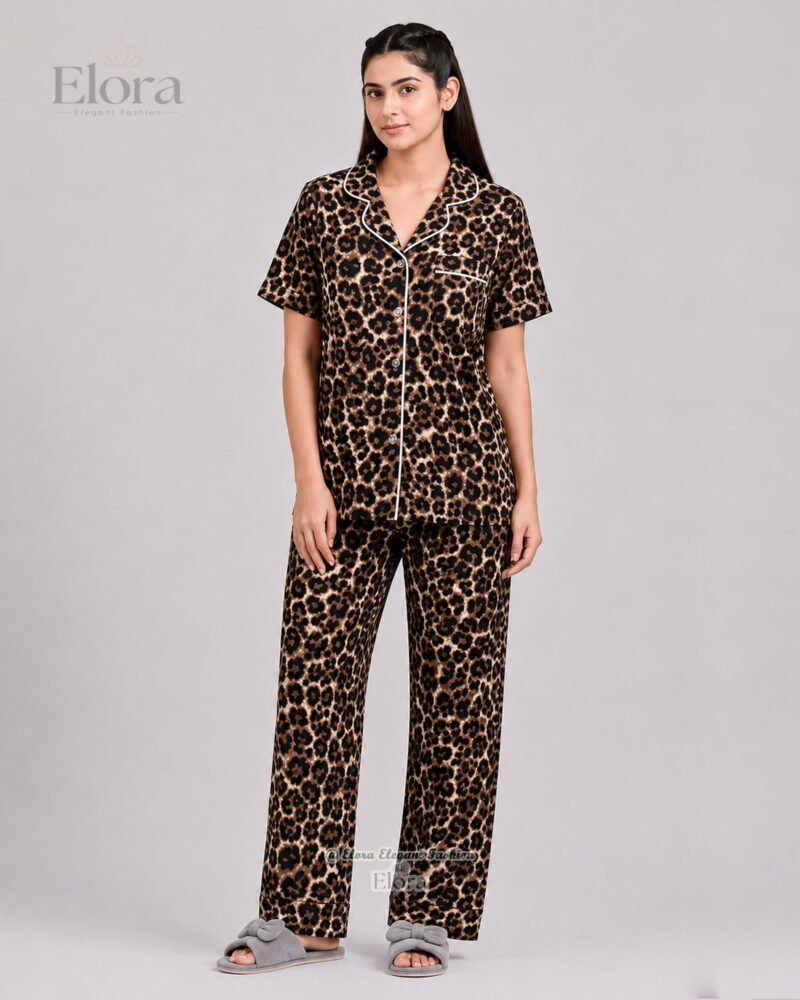 Elora Luxe Classic Leopard Print PJ Set - Image 2