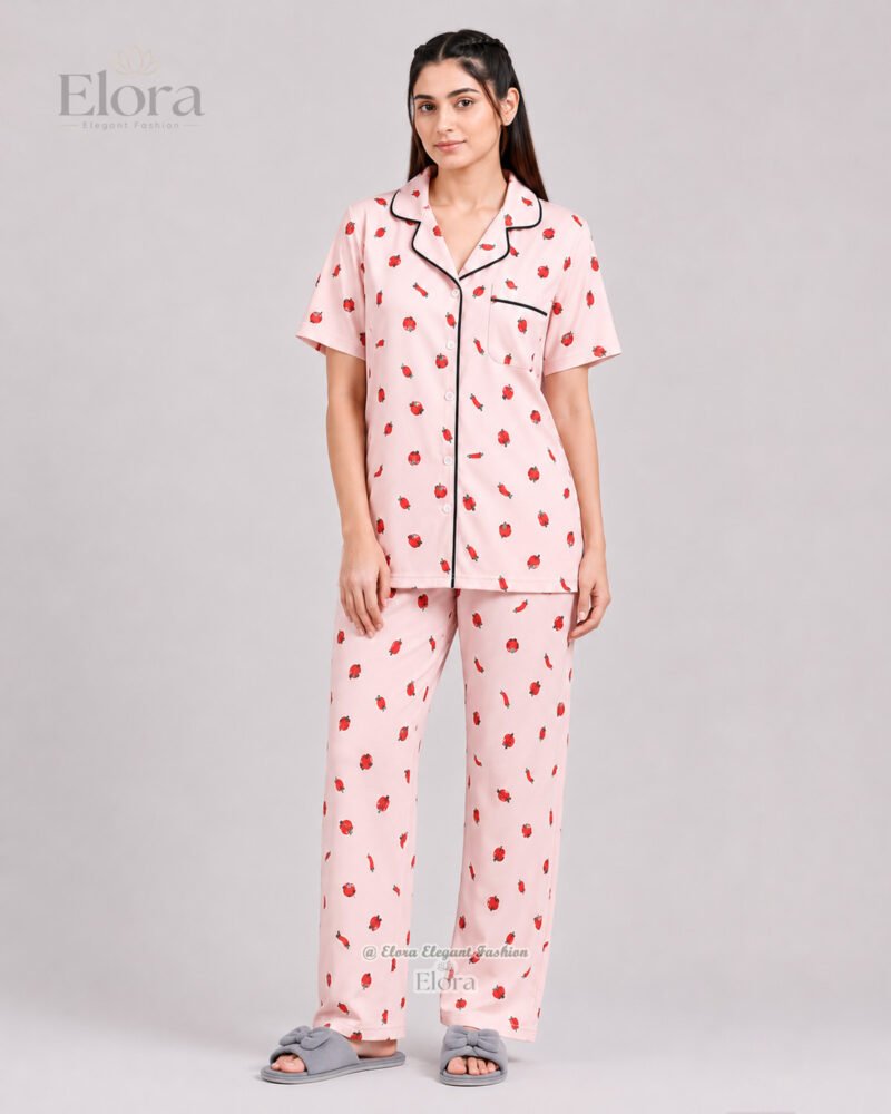 Elora Luxe Blush Crimson Apple PJ Set - Image 2