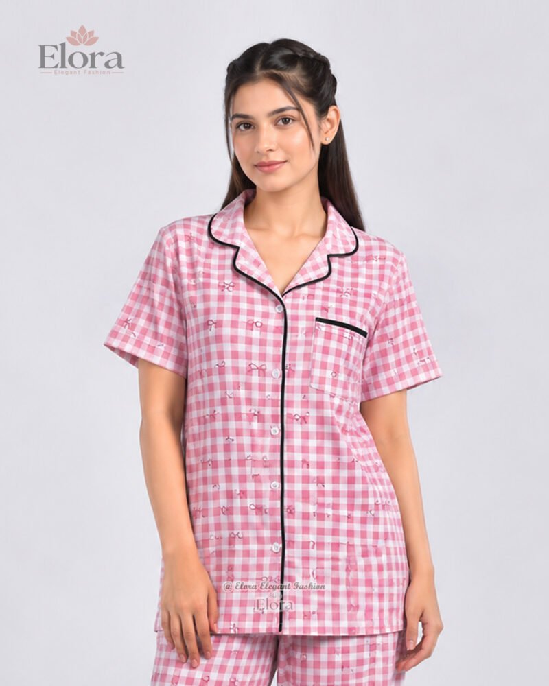Elora Pokie Gingham Check PJ Set
