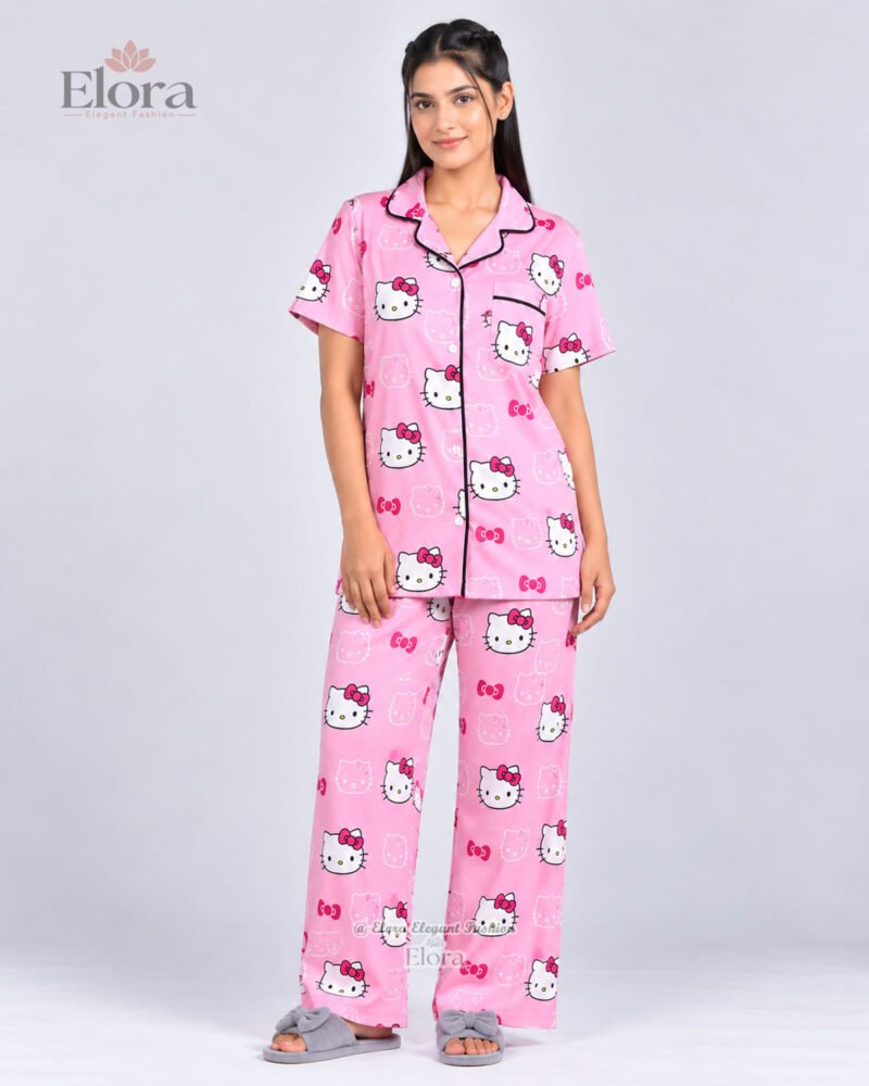 Elora Candy Pink Kitty PJ Set - Image 3