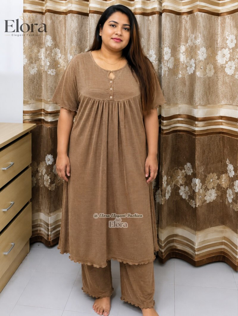 Elora Plus Size Tunic Set – Soft Beige - Image 4