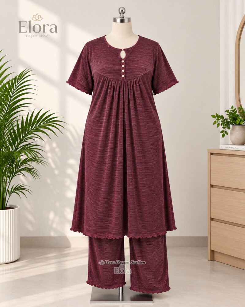 Elora Plus Size Tunic Set – Maroon