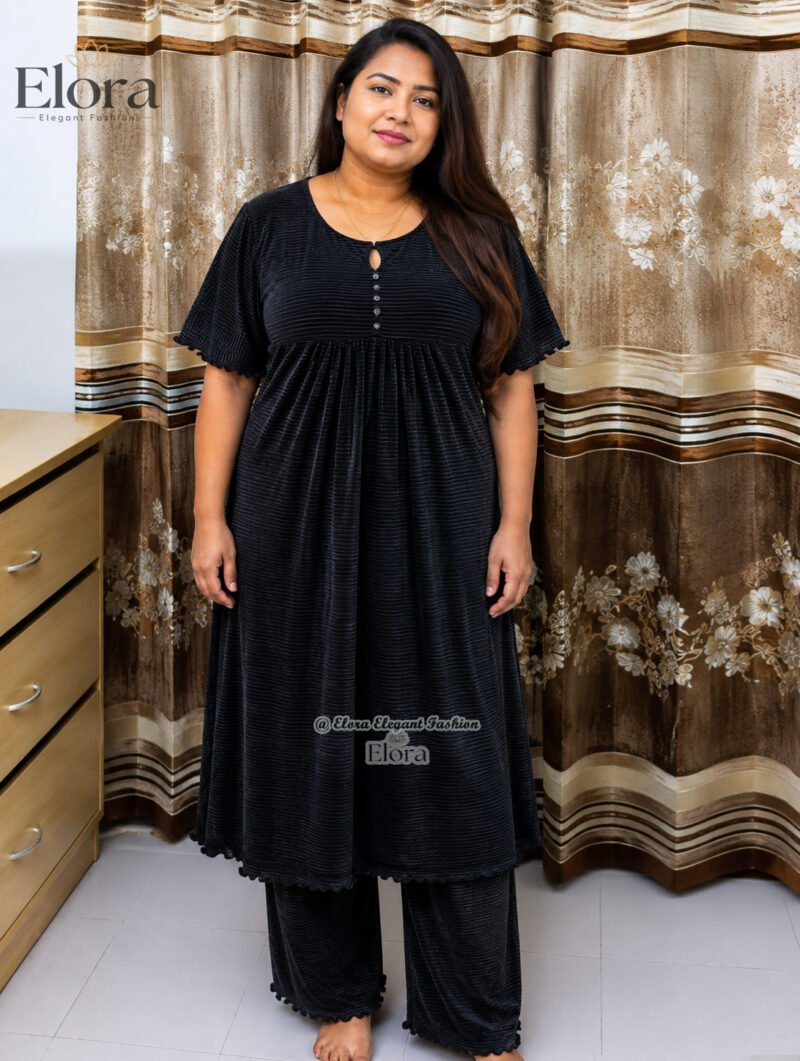 Elora Plus Size Tunic Set – Black - Image 3
