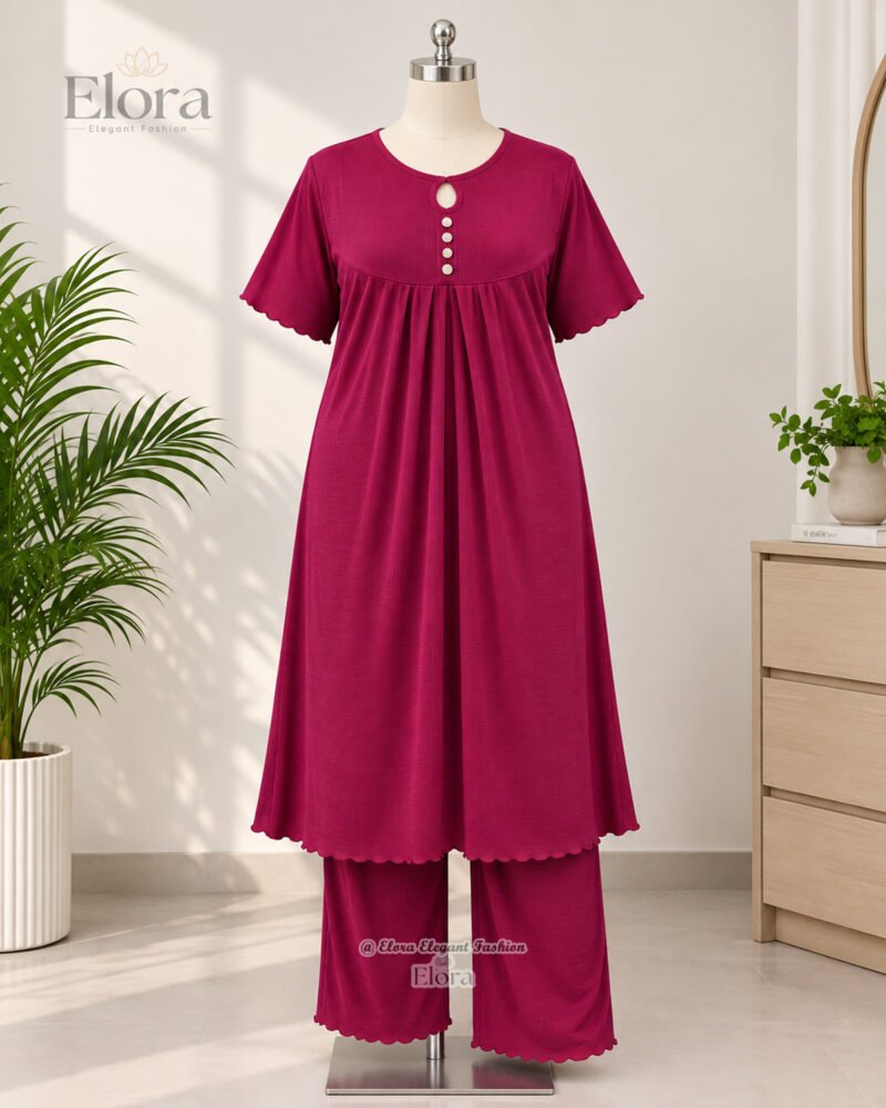 Elora Plus Size Tunic Set – Magenta