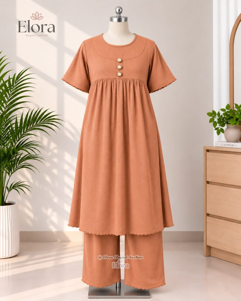 Elora Plus Size Ribbed Tunic Set with Plaju