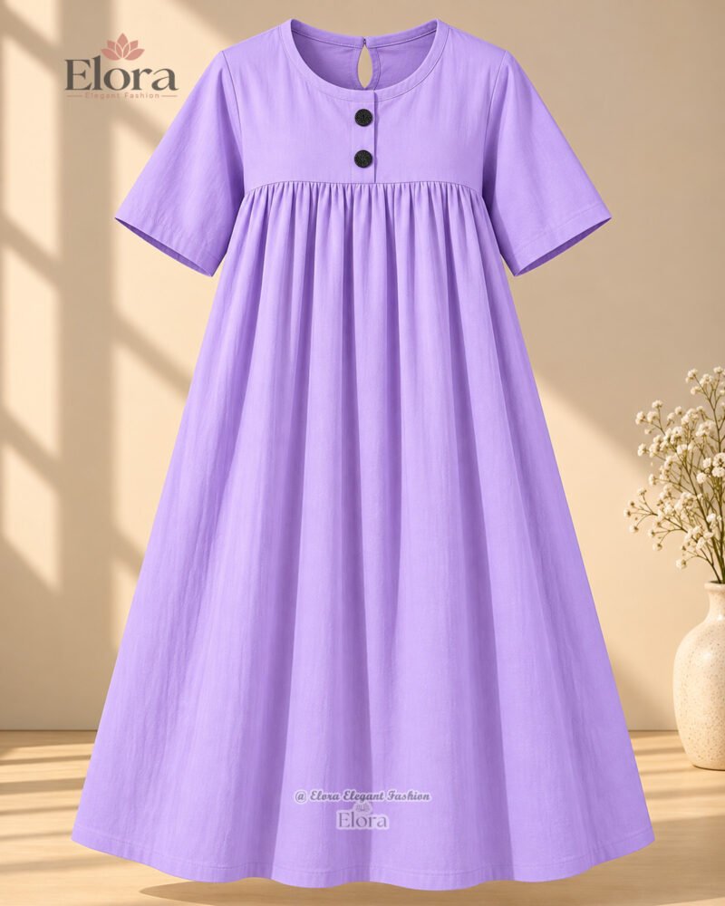Elora Plus Size Solid Cotton Homewear Top – Lavender