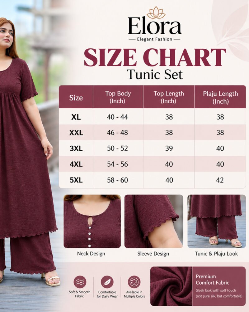 Elora Plus Size Tunic Set – Black - Image 4