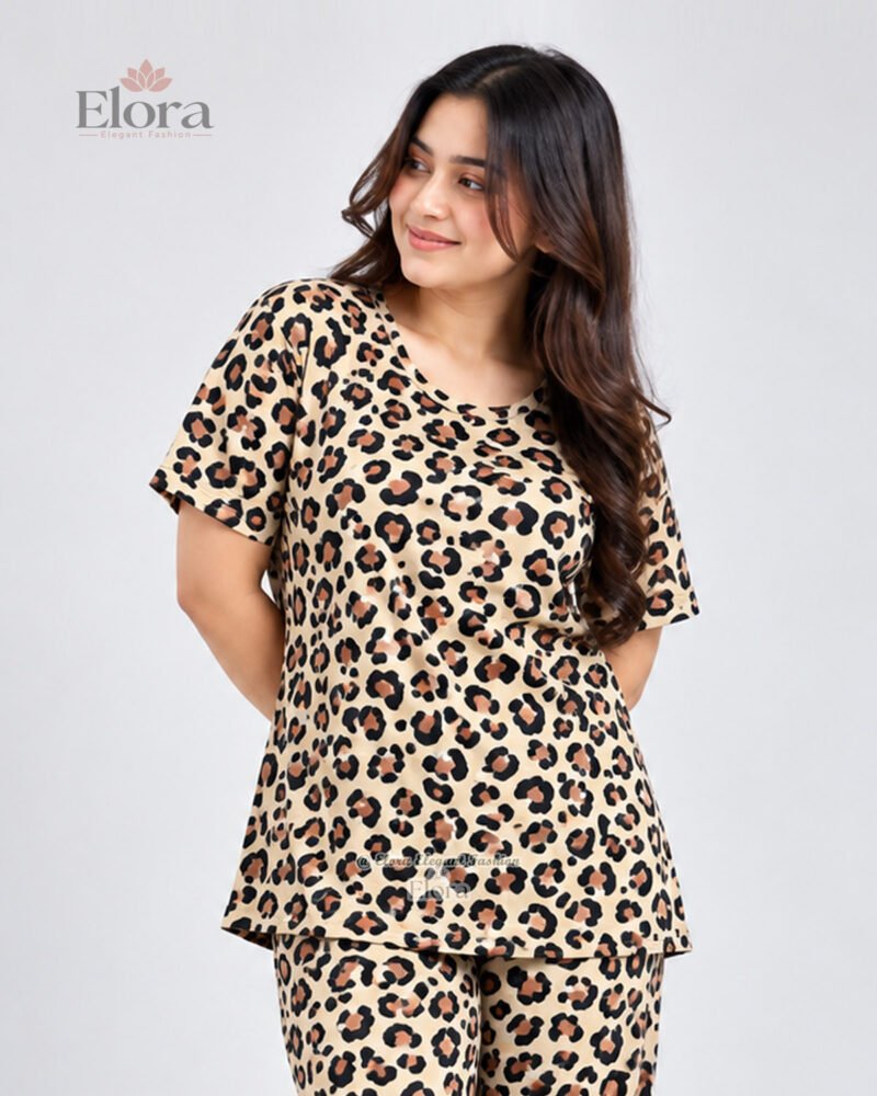 Elora Premium Light Leopard Printed Genji Set