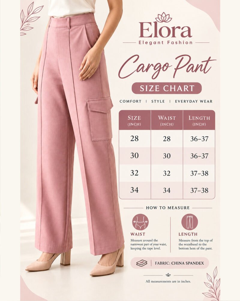 Women's Wide Leg Cargo Pant – Premium China Spandex Fabric - Image 2