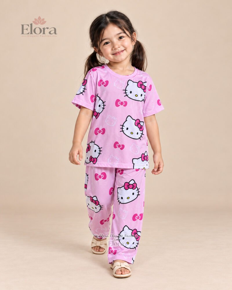 Elora Kids Cute Kitty Premium Micro Fabric Genji Set