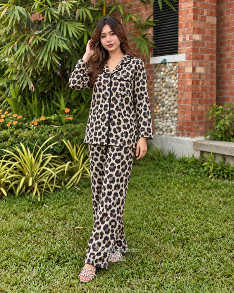 Elora Golden Leopard Premium Full Sleeve PJ Set - Image 2