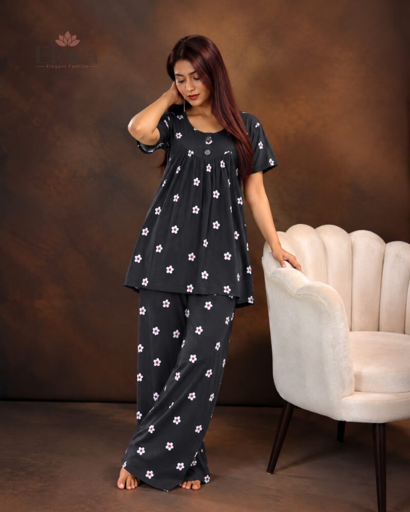 Elora Women’s Plus Size Soft Classic Daisy Tunic Set - Image 2