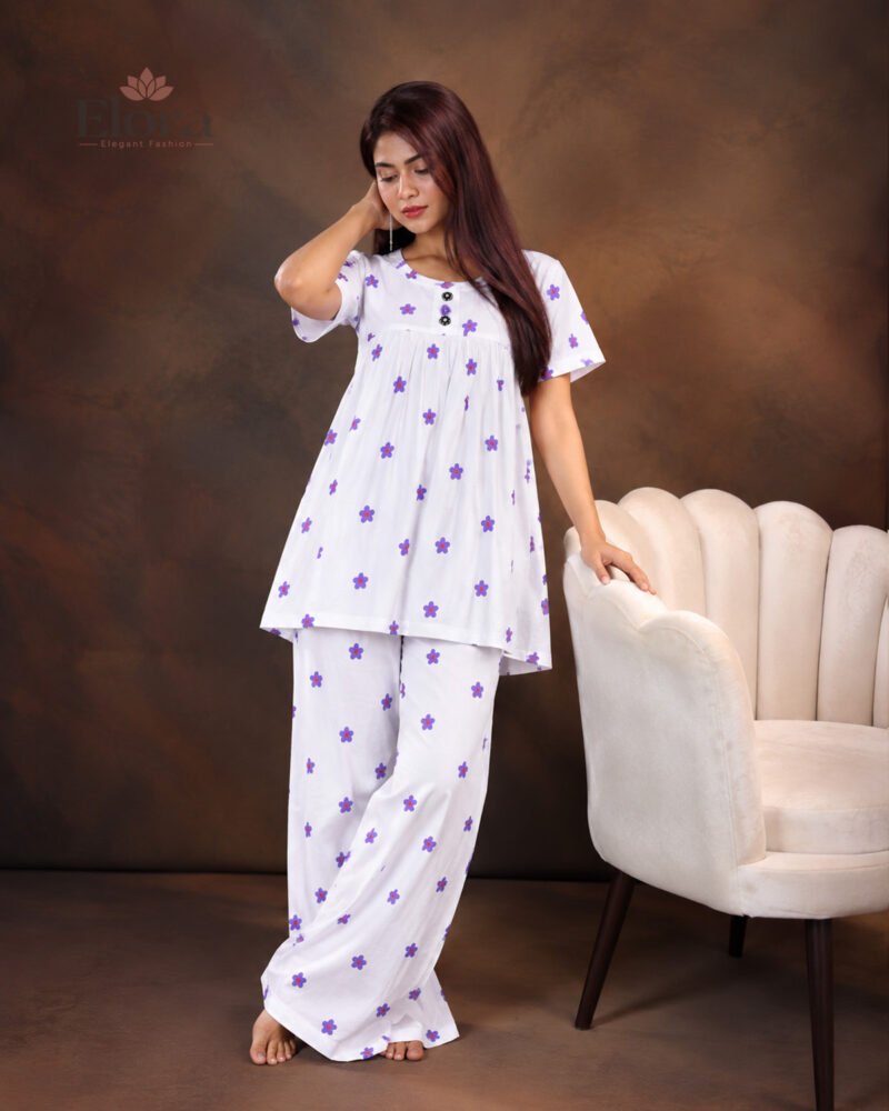 Elora Women’s Plus Size Soft Fresh Floral Tunic Set - Image 2