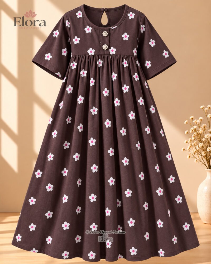 Elora Plum Brown Daisy Plus Size Knit Tunic Top - Image 2