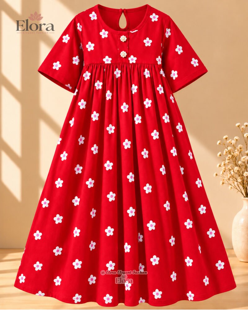 Elora plus size floral Tunic Top Red
