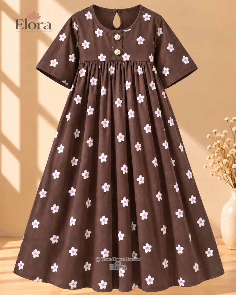 Elora Chocolate Daisy Plus Size Tunic Top