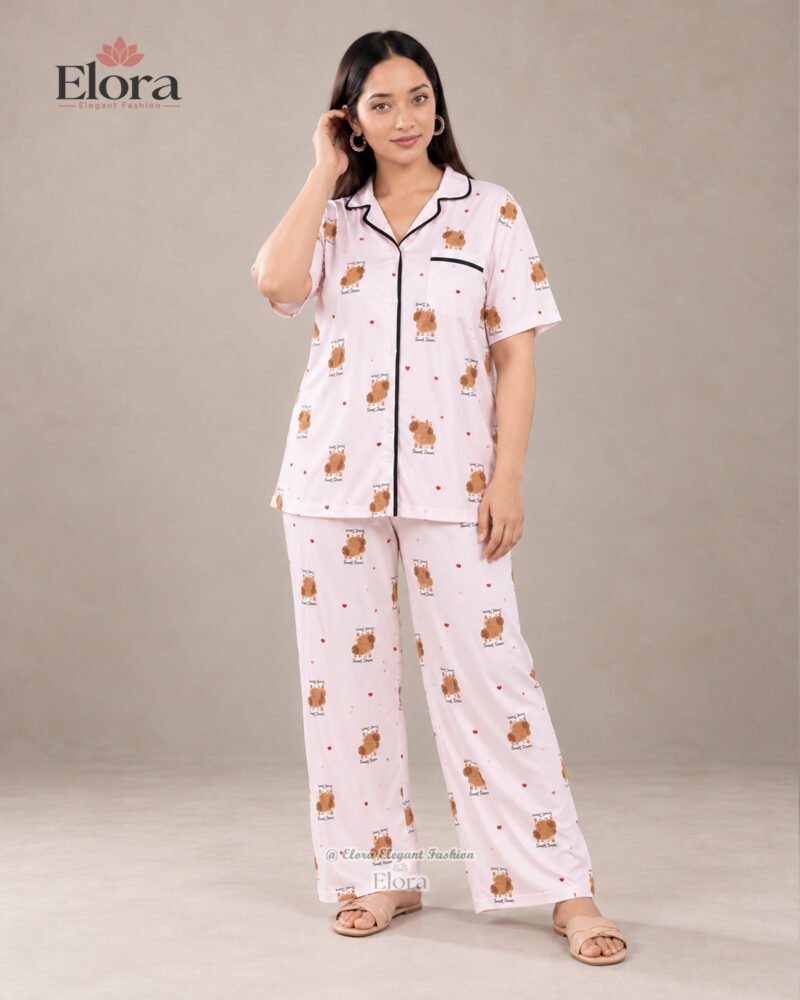 Premium Plus Size Blush Pink Capybara PJ Set - Image 2