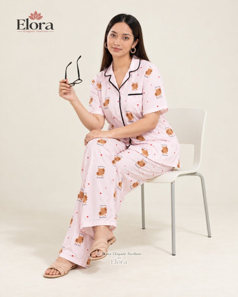 Premium Plus Size Blush Pink Capybara PJ Set
